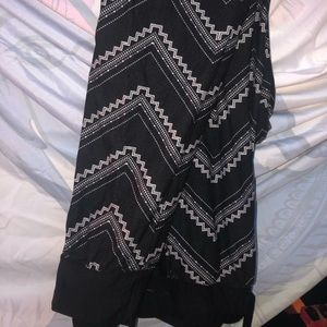 Black with white design microfiber like joggers.